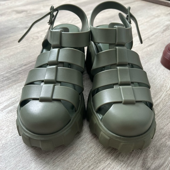 Melissa Olive Green Vegan Sandals - Picture 1 of 5